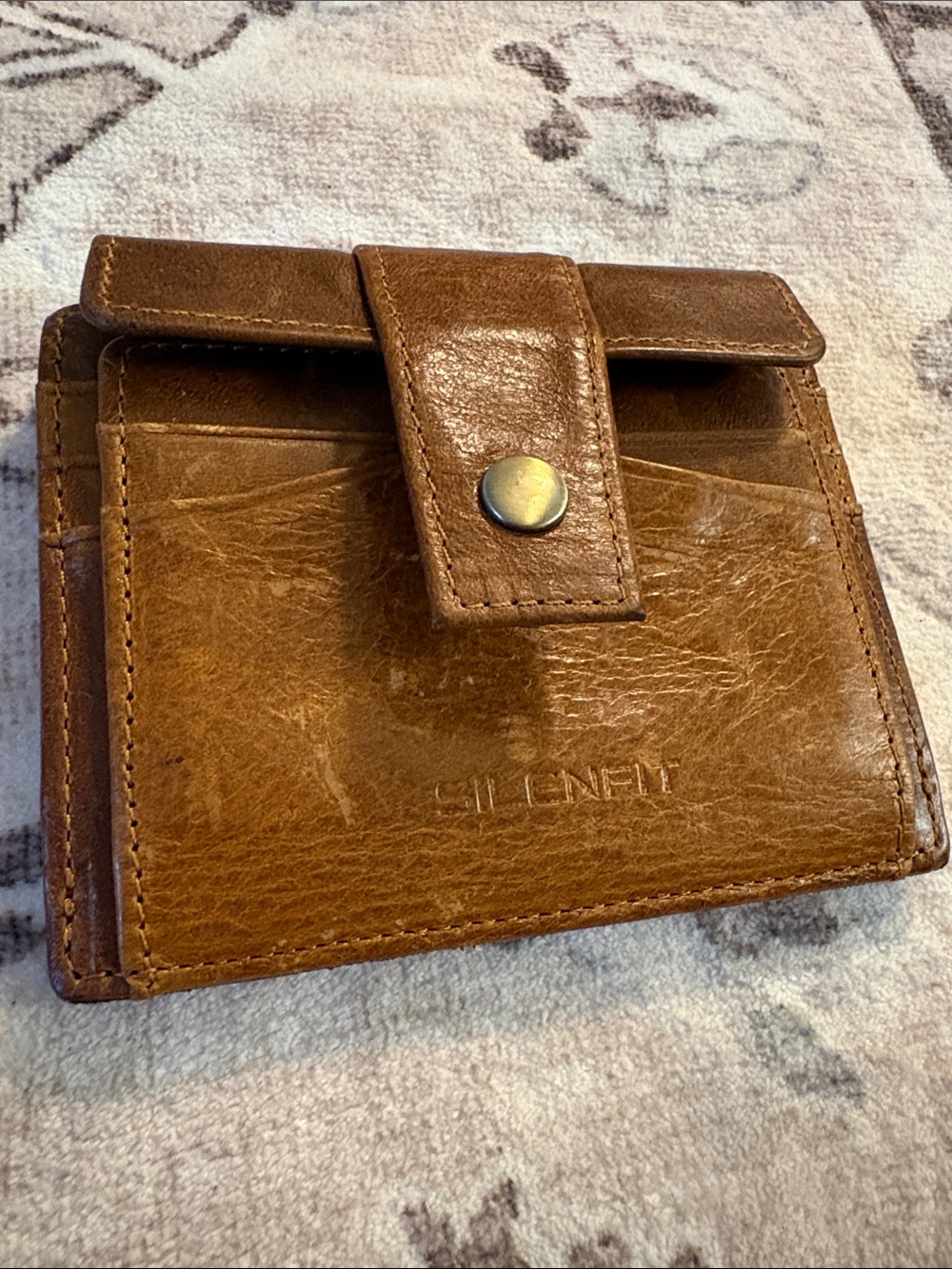 Silenfit Genuine Brown Leather Men or women Wallet with Snap Closure
